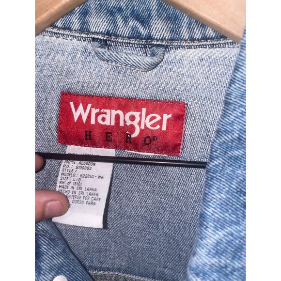 Vintage Wrangler Hero Denim Jacket Outerwear VTG XL X-Large - Picture 6 of 10